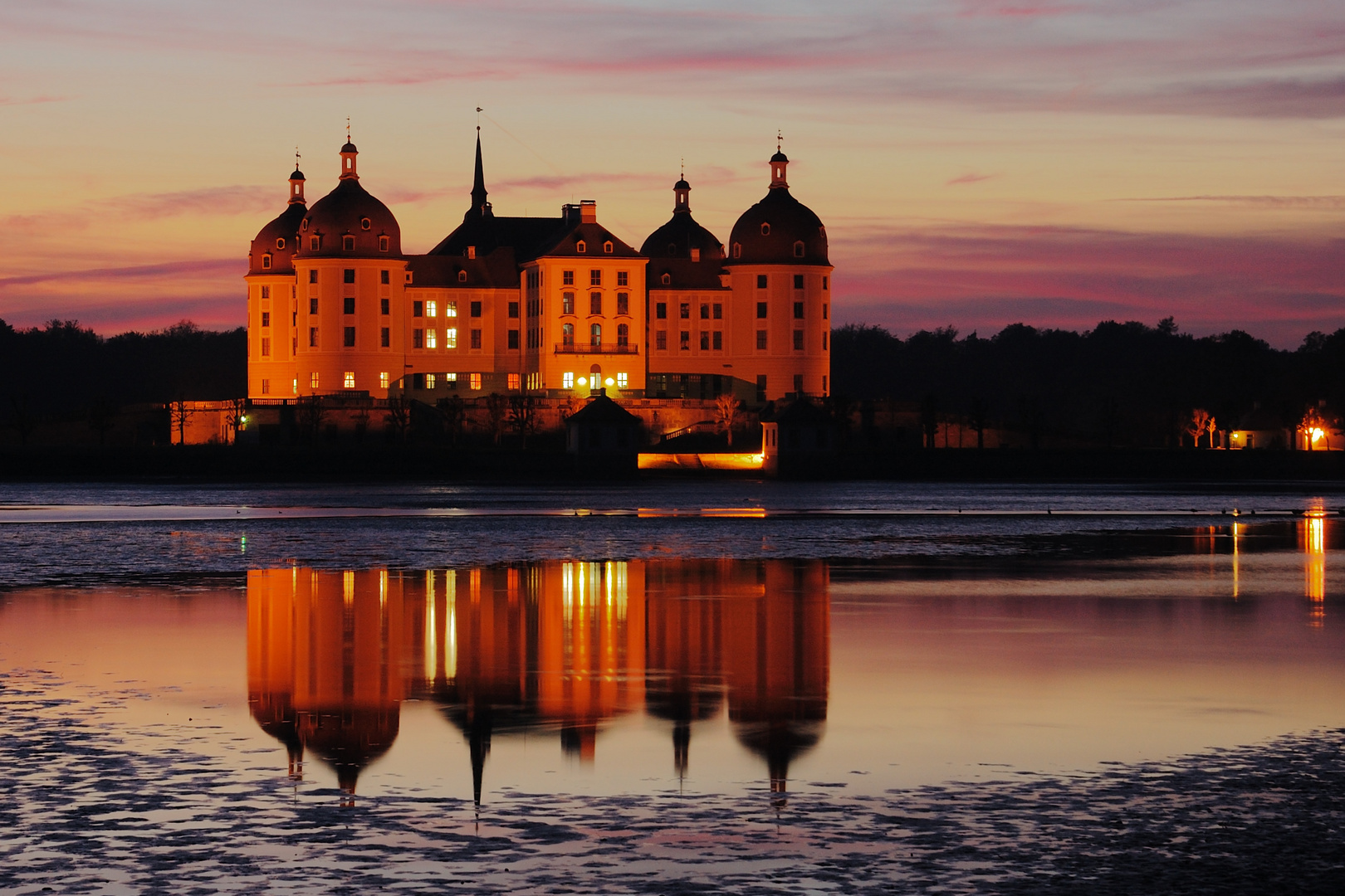 Schloss Moritzburg nach dem Abfischen