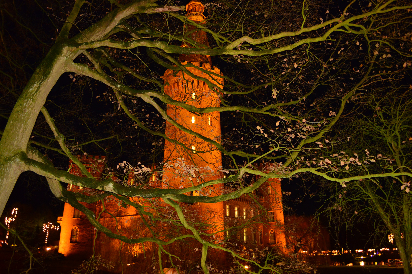 Schloss Moyland bei Nacht