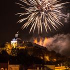 Schloss Neu-Augustusburg in Weißenfels mit Feuerwerk