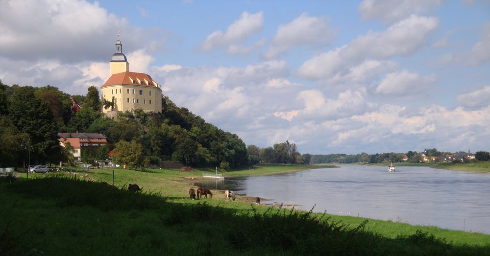 Schloss Neuhirschstein bei Hirschstein an der Elbe