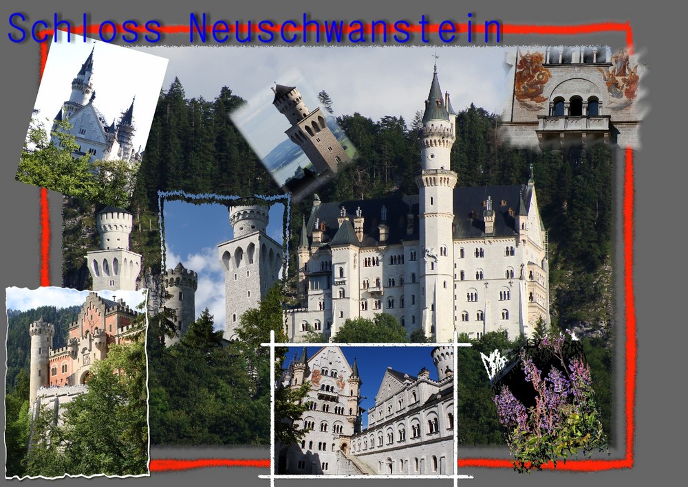 Schloss Neuschwanstein als Collage