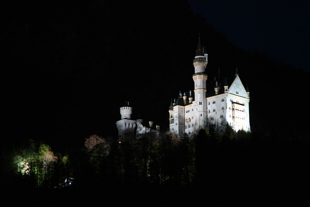 Schloß Neuschwanstein bei Nacht