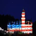 Schloss Neuschwanstein für G7 Gipfel mit US Flagge