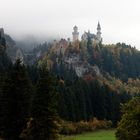 Schloß Neuschwanstein im nebligen Herbst