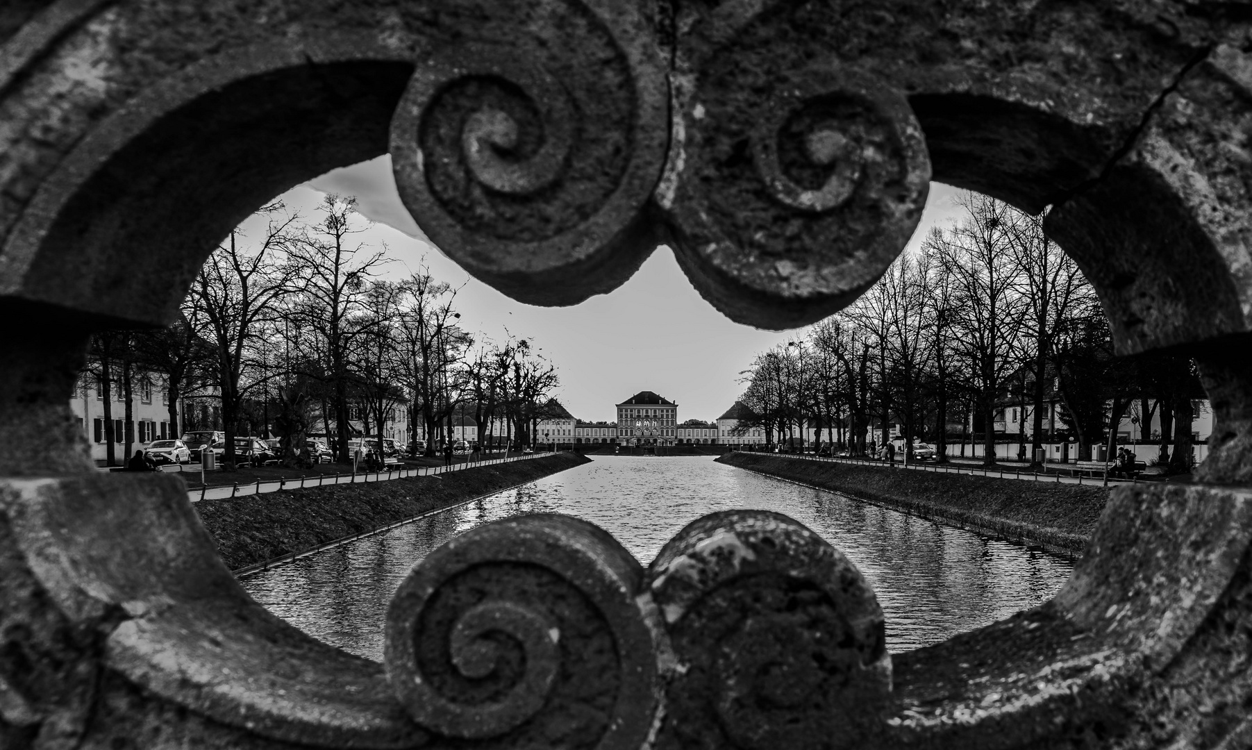 Schloss Nymphenburg schwarzweiss