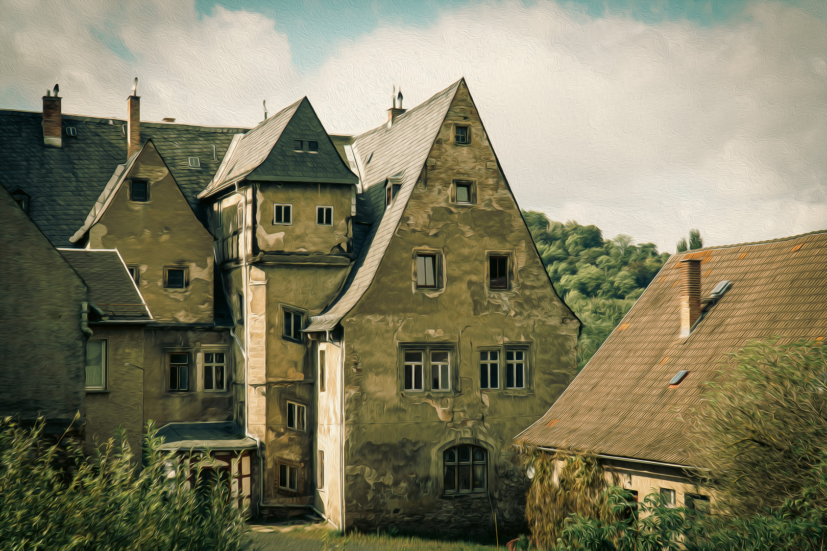 Schloss Obernitz von der Hofseite