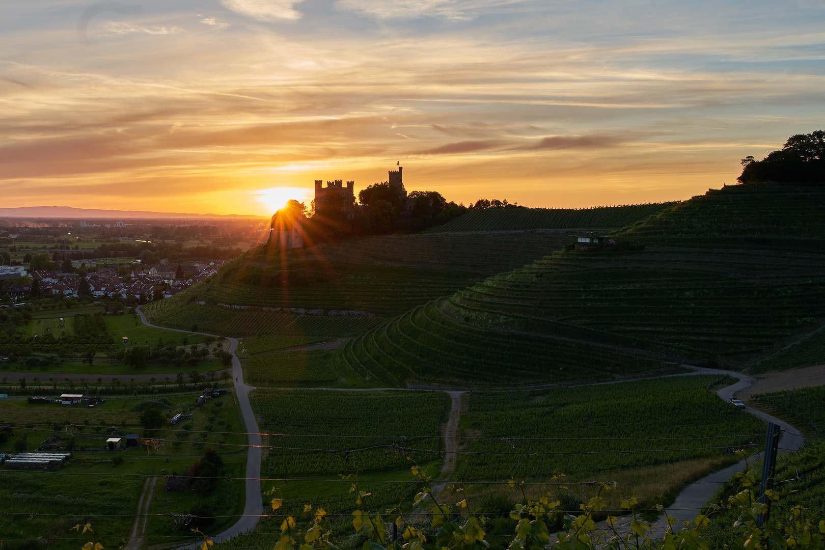 Schloss Ortenberg (Schwarzwald) mit Blick nach Frankreich (Vogesen)