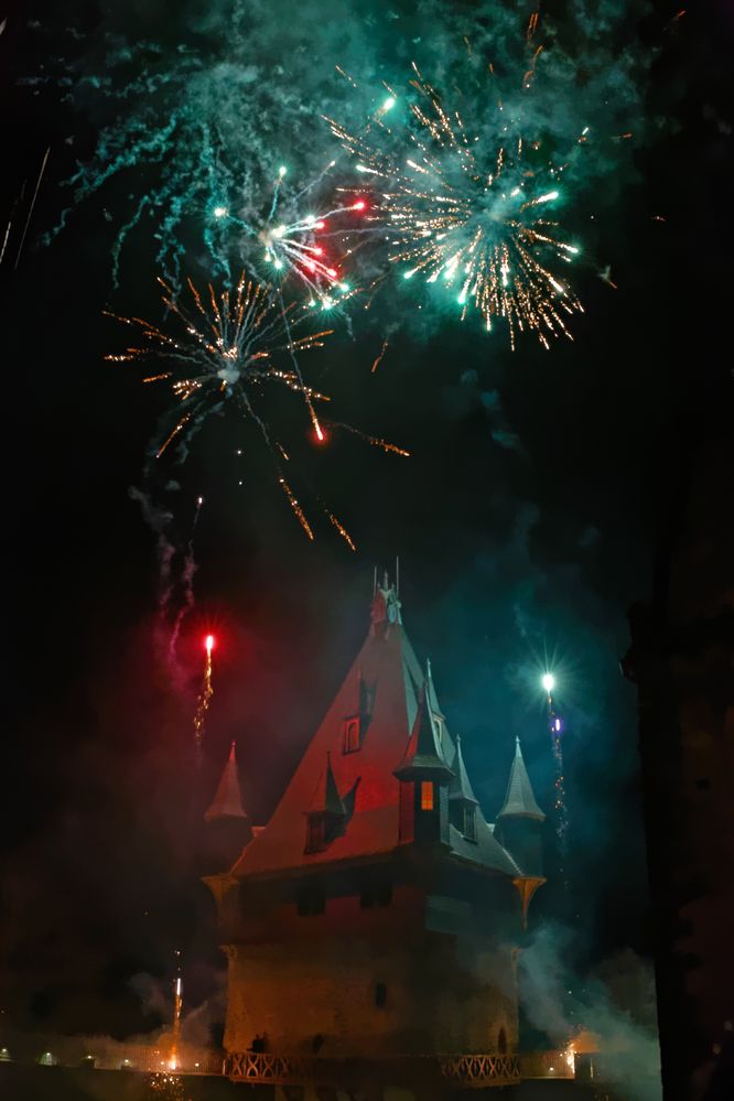 Schloß Romrod beim Feuerwerk