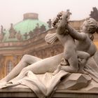 Schloss Sanssouci im Nebel....