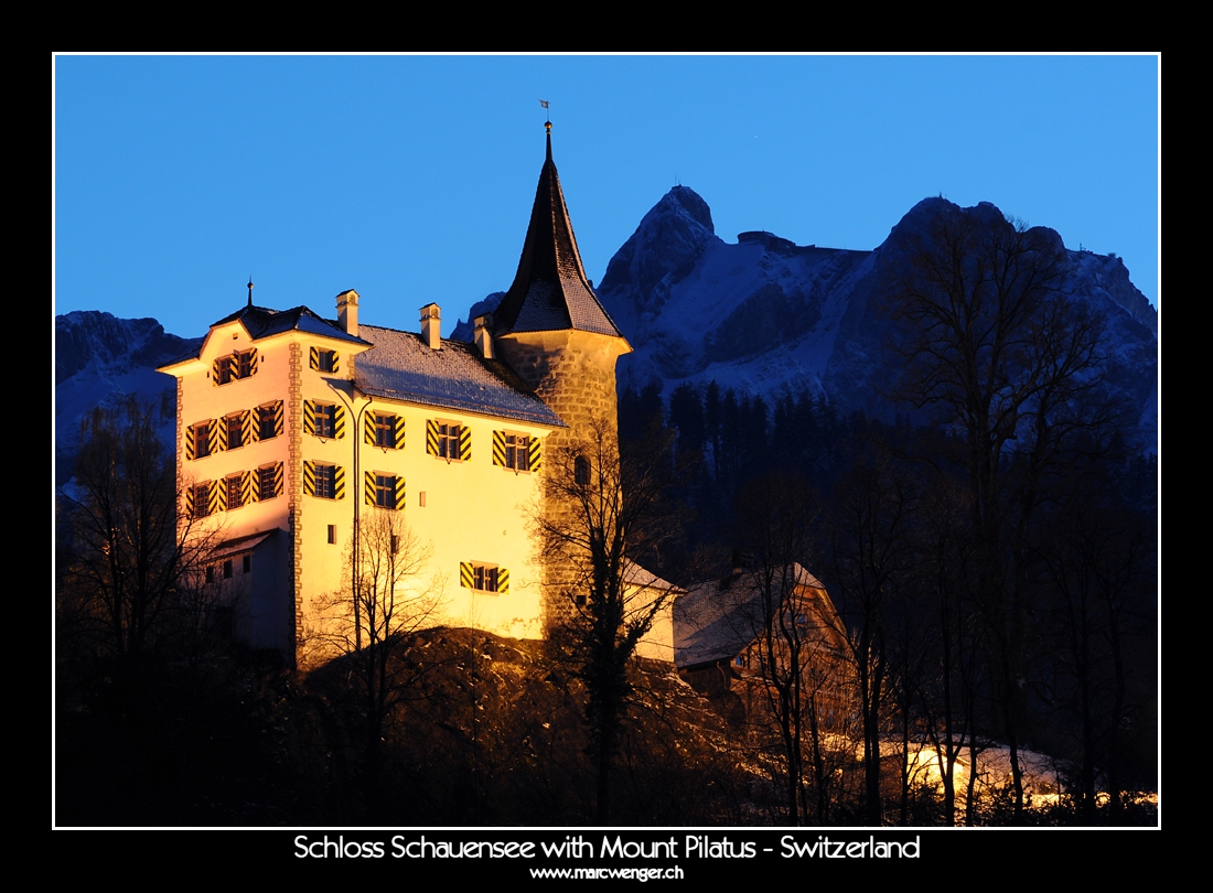 Schloss Schauensee with Mount Pilatus - Switzerland