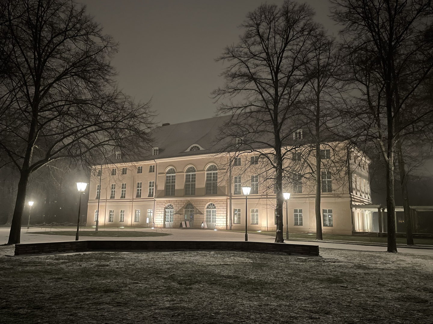 Schloss Schönhausen Berlin Pankow Schnee Nacht Winter