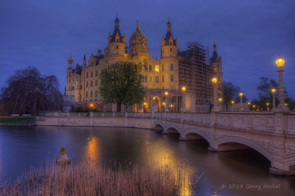 Schloss Schwerin Blaue Stunde