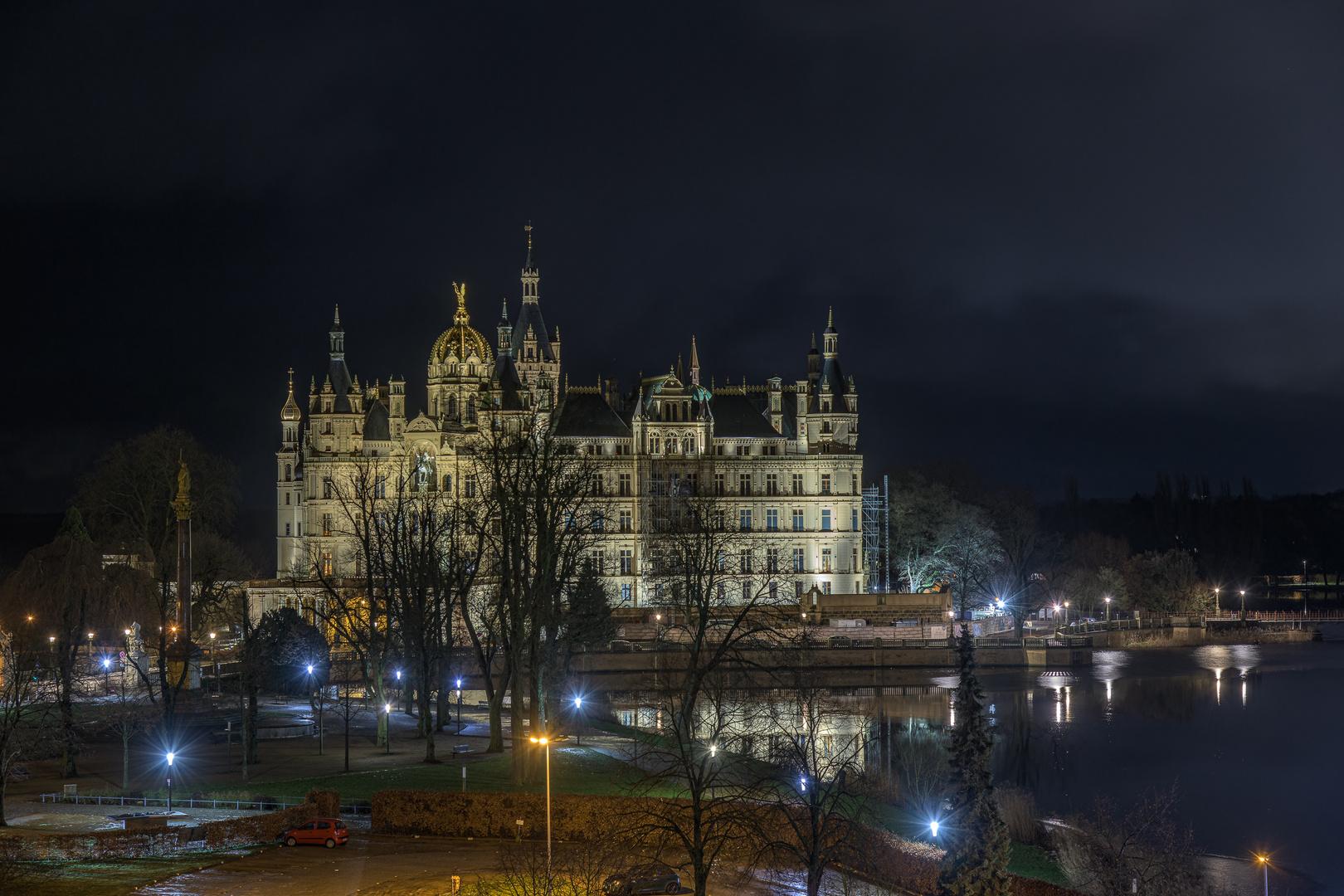 Schloß Schwerin - Blick vom Parkhaus