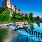 Schloss Sigmaringen mit Wehr Tag Sommer