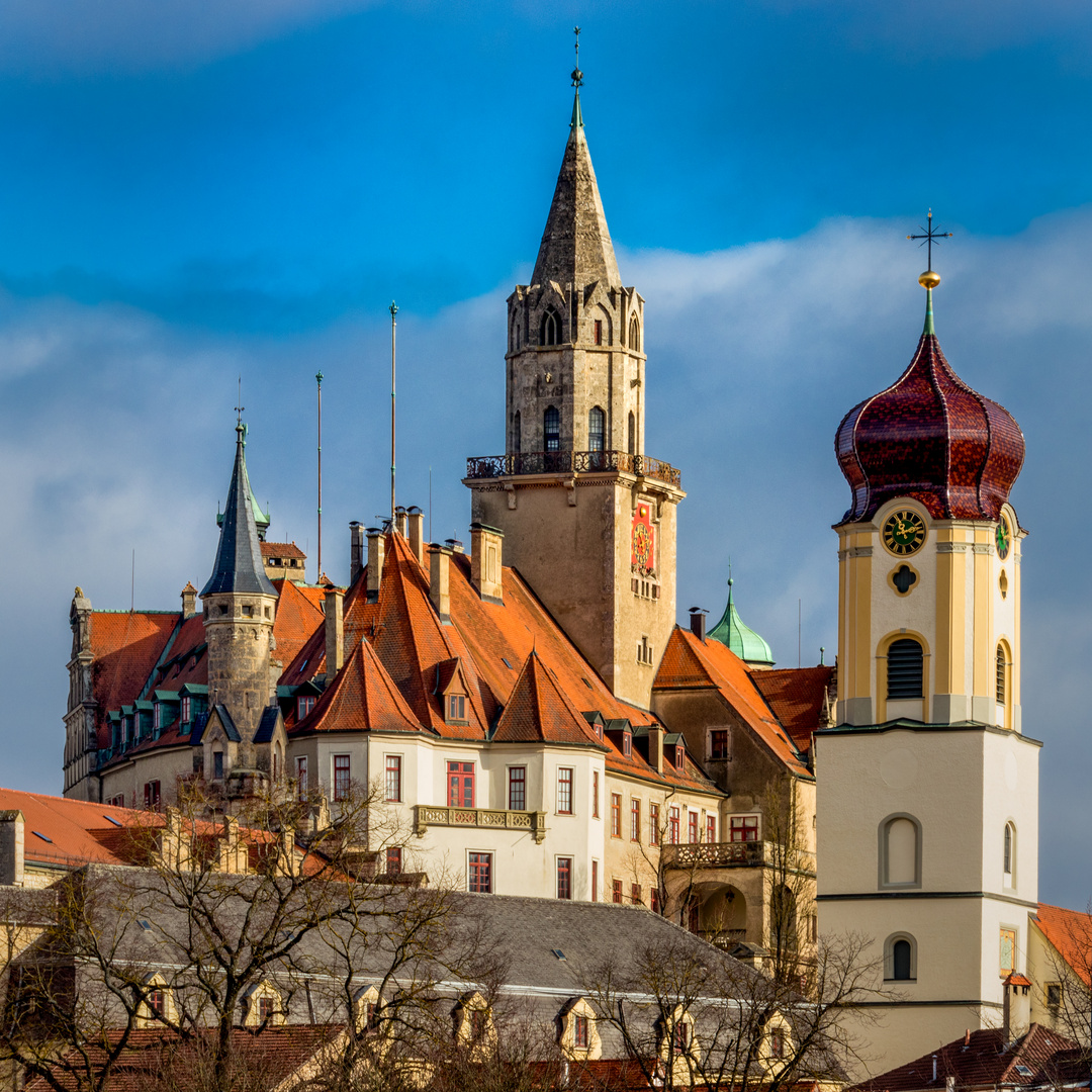 Schloss Sigmaringen vom Parkplatz aus