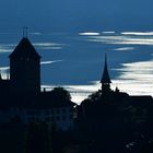 Schloss Spiez im gegenlicht