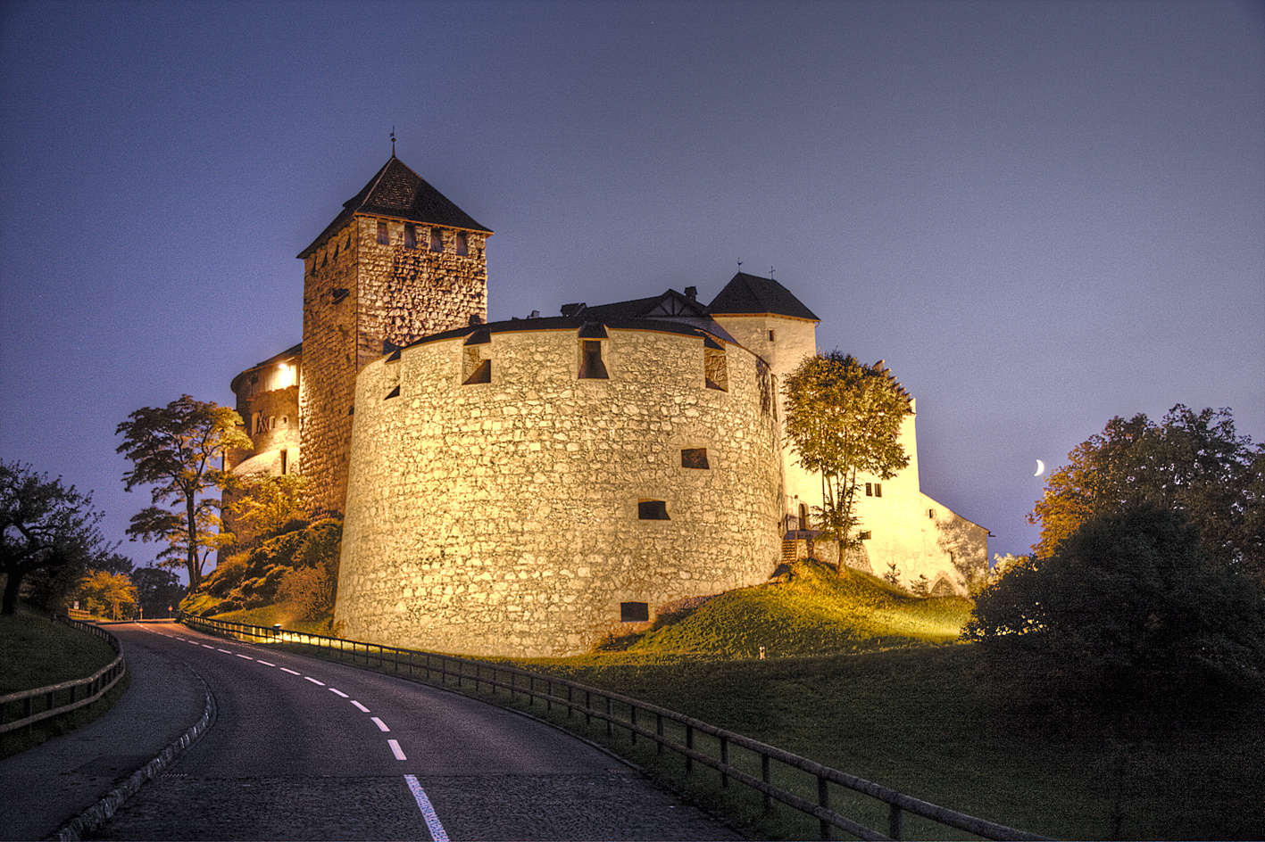 Schloss Vaduz in der Nacht