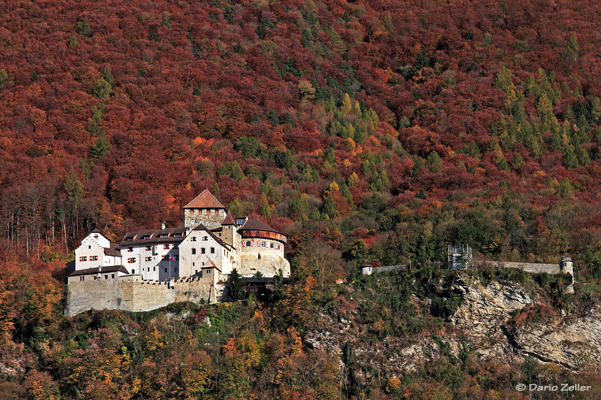 Schloss Vaduz mit Herbstteppich