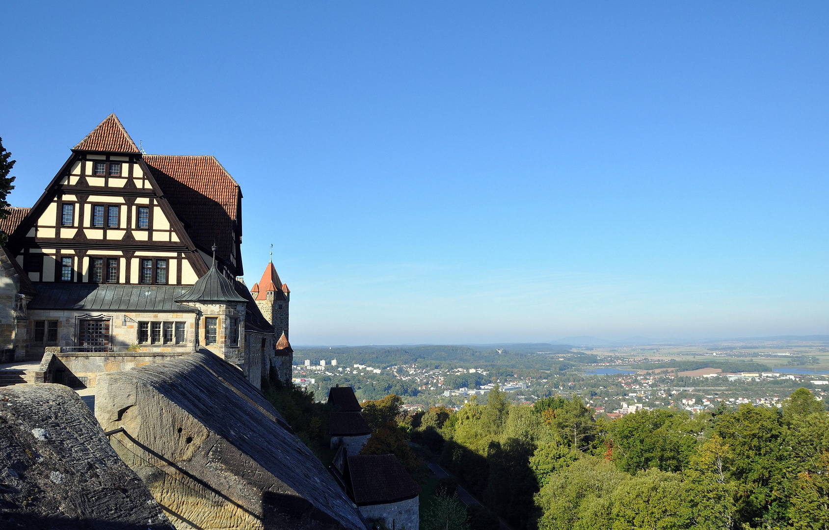 Schloß Veste in Coburg mit Blick auf die Stadt