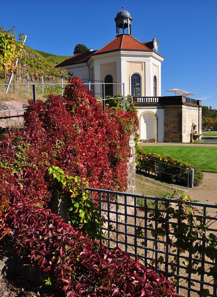 Schloss Wackerbath.........., (das Belvedere im Herbstkleid)