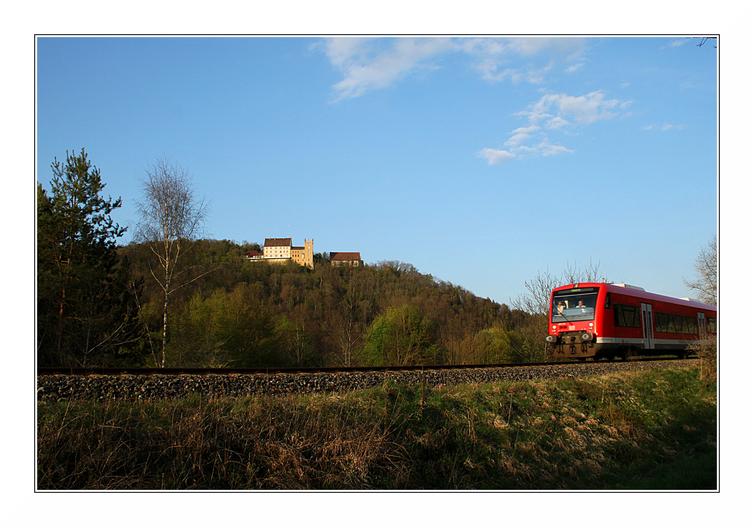 Schloss Weitenburg im Abendlicht.