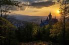 Schloss Wernigerode mit Blick zum Brocken by -Jörn Hoffmann- 