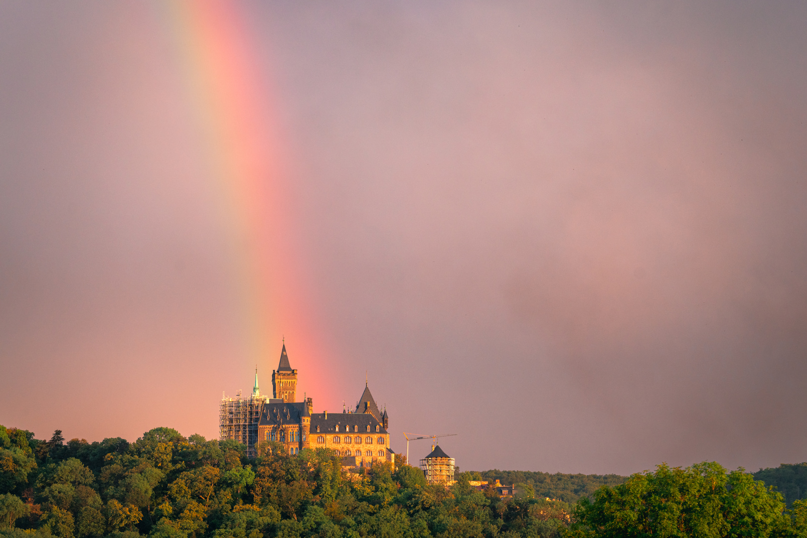 Schloss Wernigerode mit Regenbogen