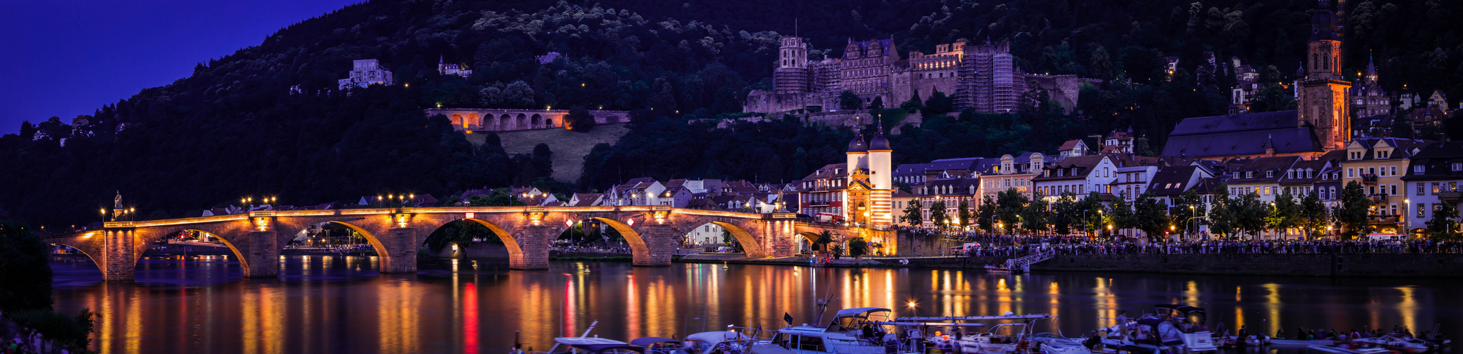 Schlossbeleuchtung Heidelberg Panorama