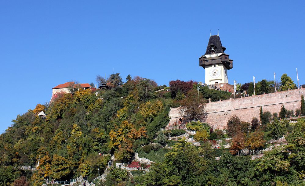 Schlossberg mit Uhrturm in Graz