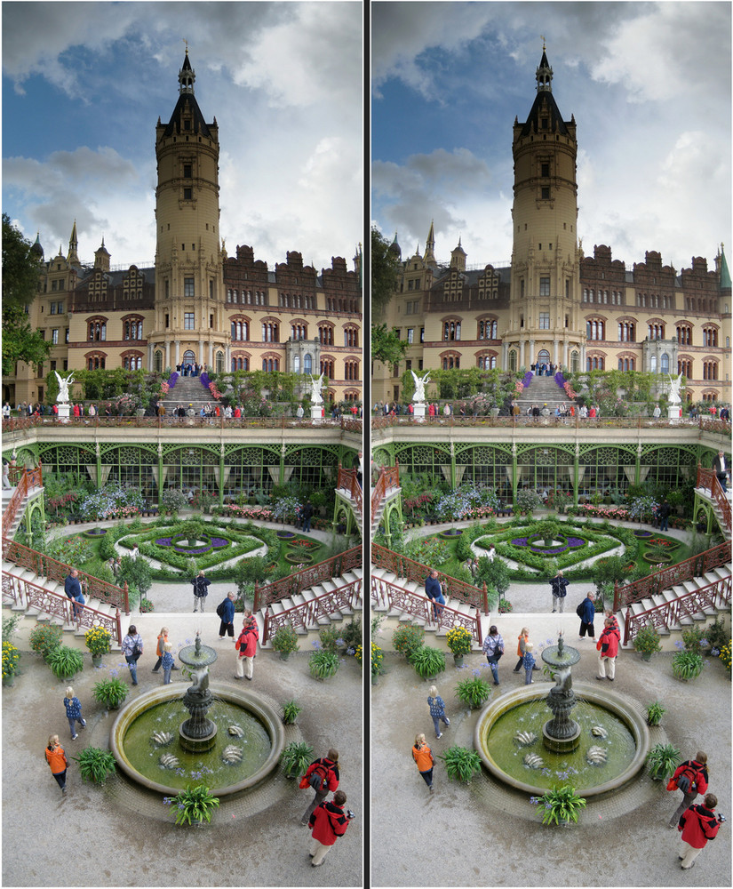 Schloßgarten  (3D-Foto Kreuzblick)