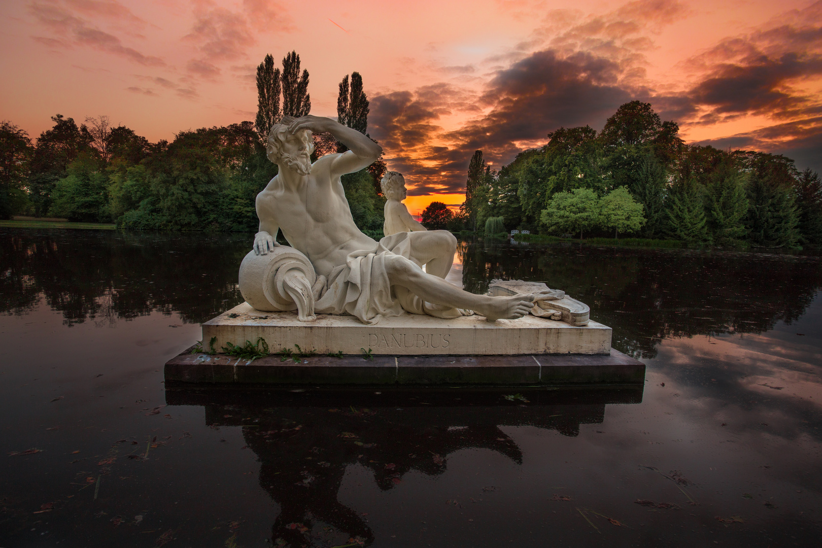 Schlossgarten Schwetzingen Sonnenuntergang