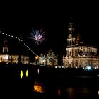 Schlosskirche Dresden mit Feuerwerk