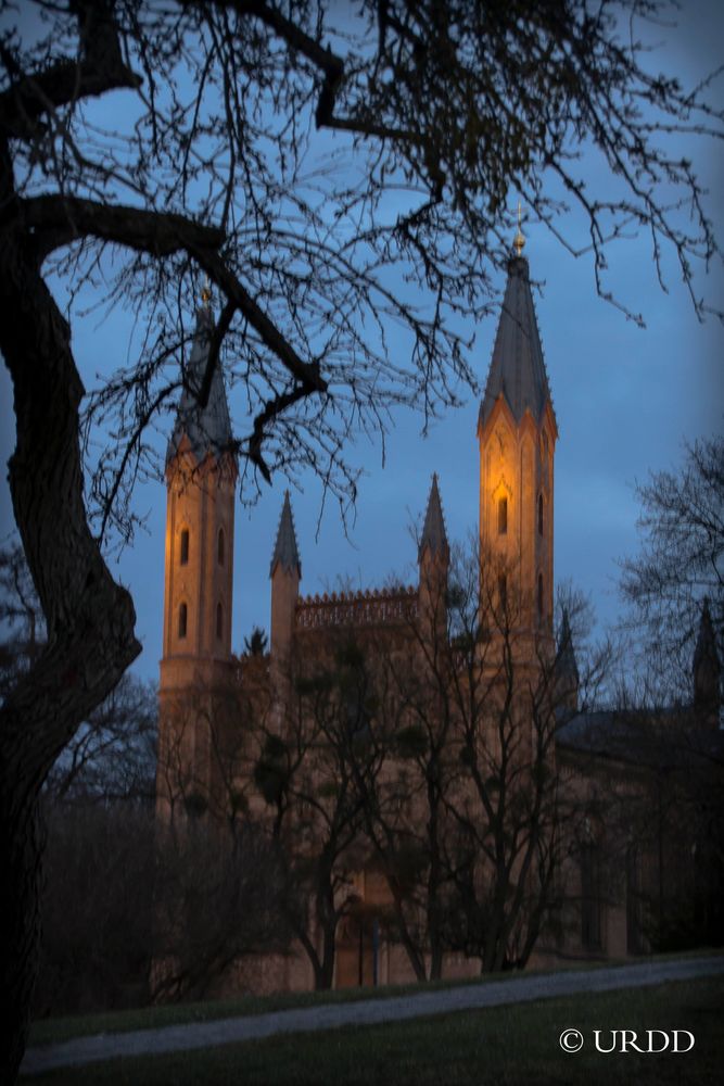 Schlosskirche in der Dämmerung