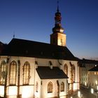 Schlosskirche in Saarbrücken bei Sonnenuntergang