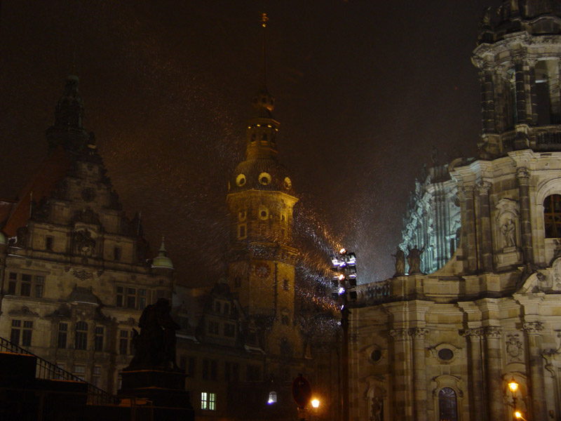 Schlossplatz im Schneesturm