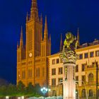 Schloßplatz mit Marktbrunnen, Neues Rathaus + Marktkirche Wiesbaden