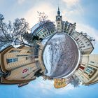 Schlossstraße Bernburg mit Rathaus und Theater