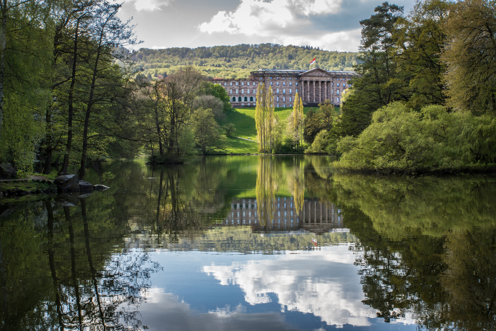 Schlossteich und Schloss Wilhelmshöhe - Kassel