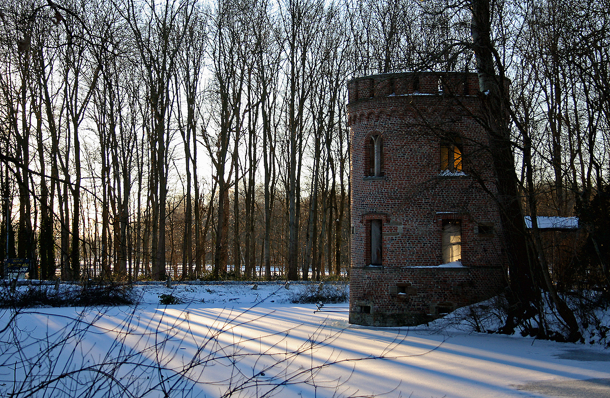 Schloßturm im Schnee