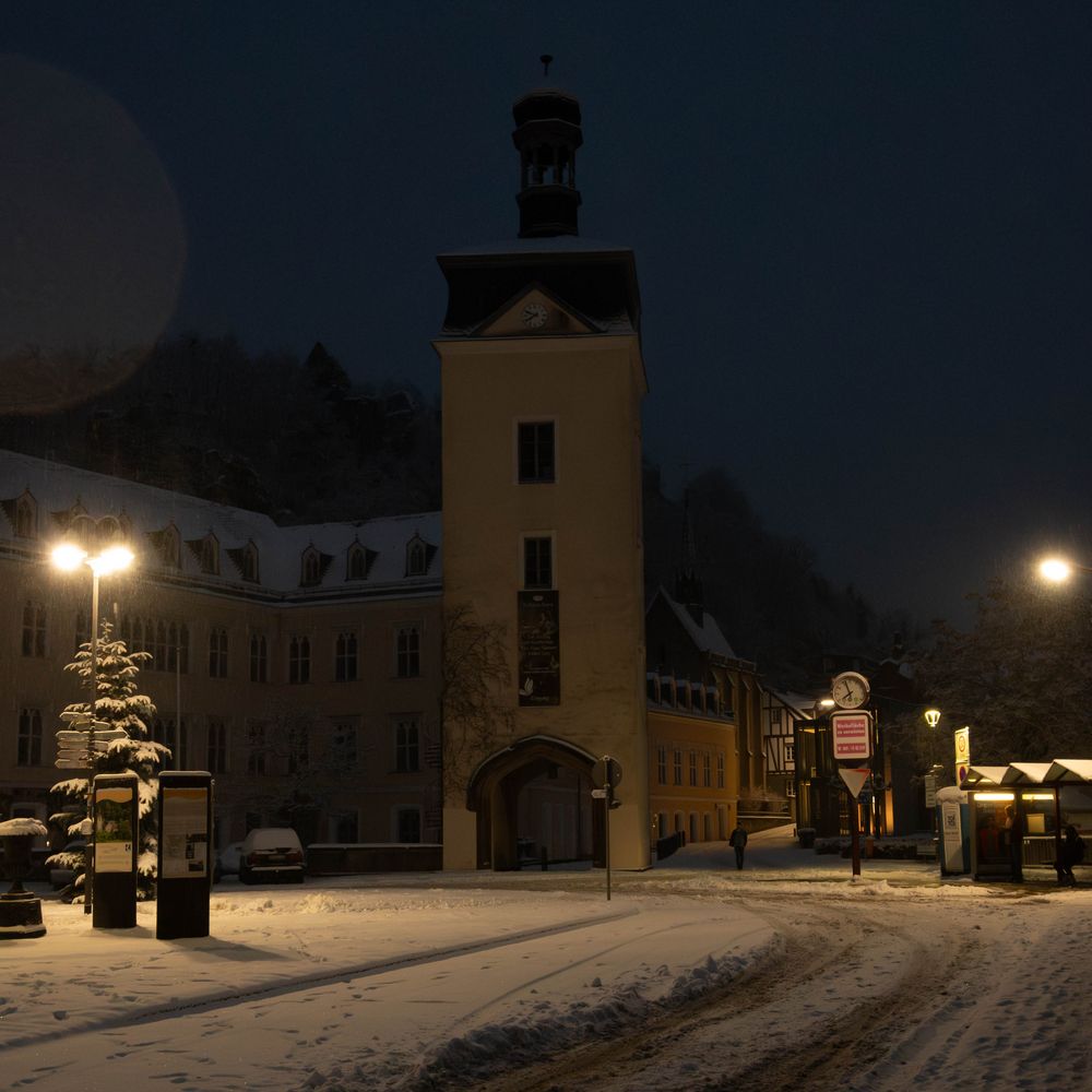 Schlossturm, Schloss Sayn im Schnee