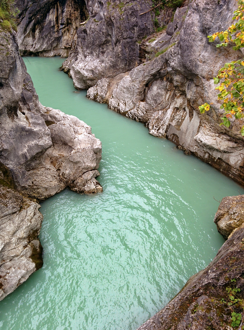 Schlucht bei Füssen durch die sich der Lech schlängelt