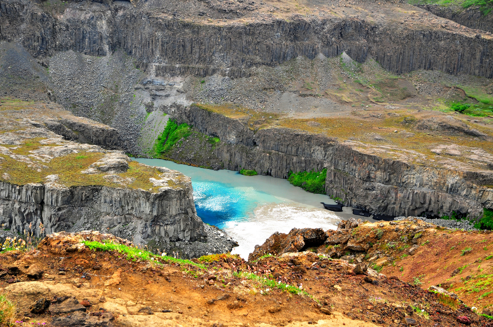 Schluchten des Hafragilsfoss unterhalb des Dettifoss (Anfang Juli 2012)