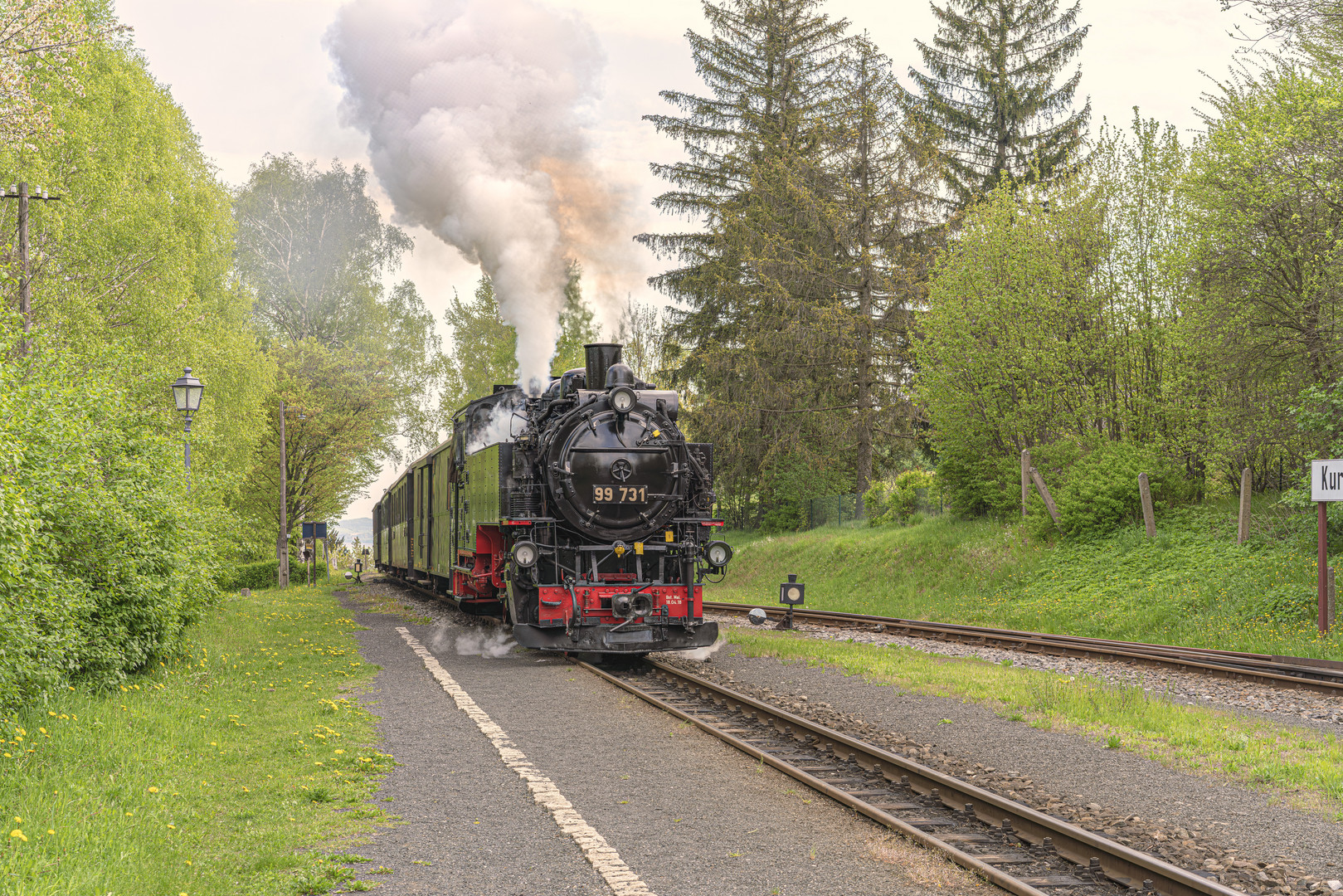 Schmalspurbahn - Einfahrt Bahnhof Jonsdorf. Aus dem Kalender "Oybin und Jonsdorf"