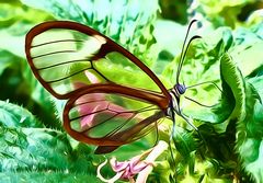 Schmetterling mit Glasflügel
