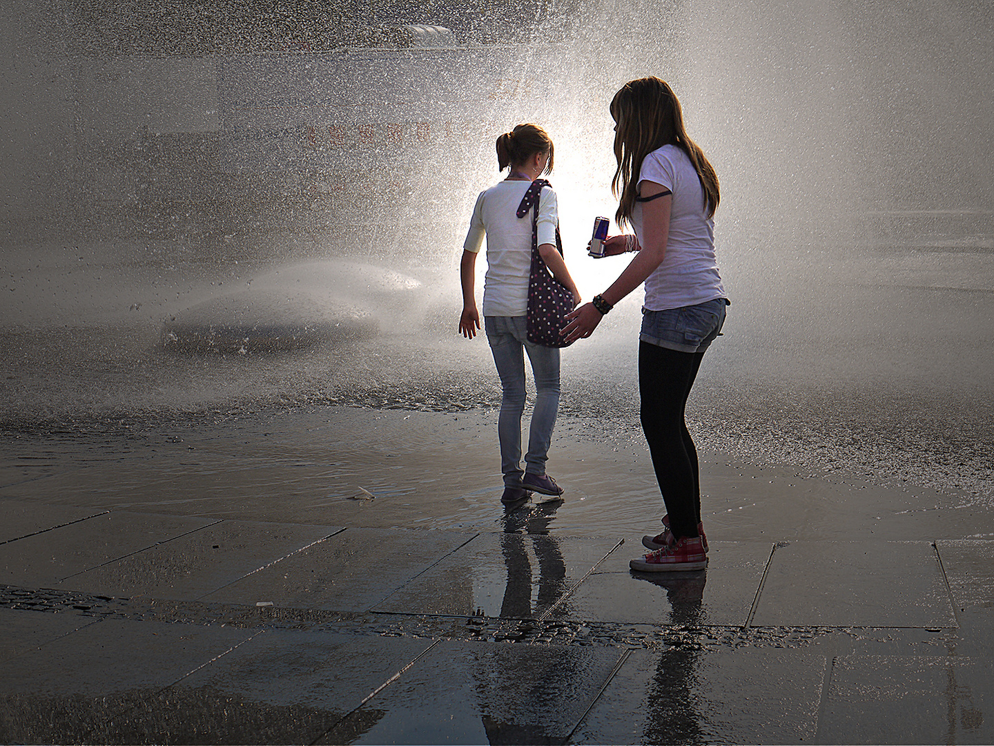 Schnappschuss am Springbrunnen