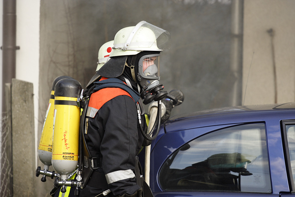 Schnappschuß eines Feuerwehrmanns