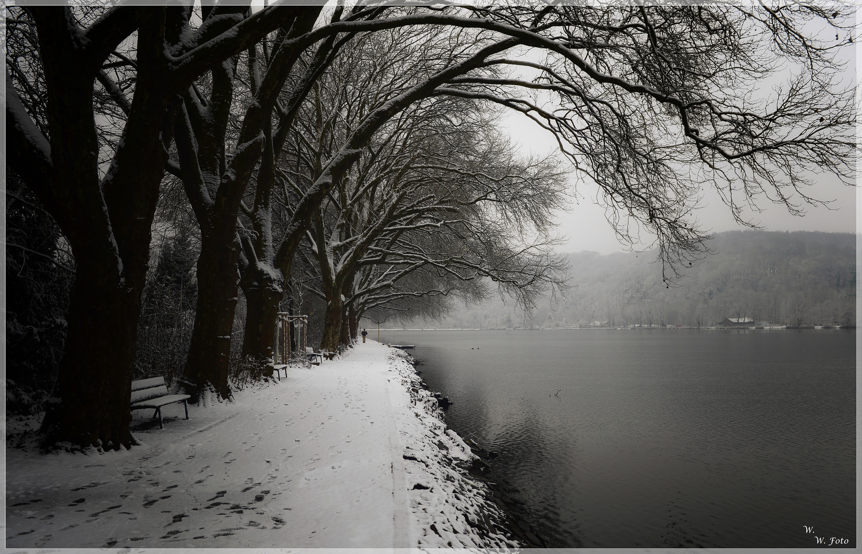 Schnee am Baldeneysee