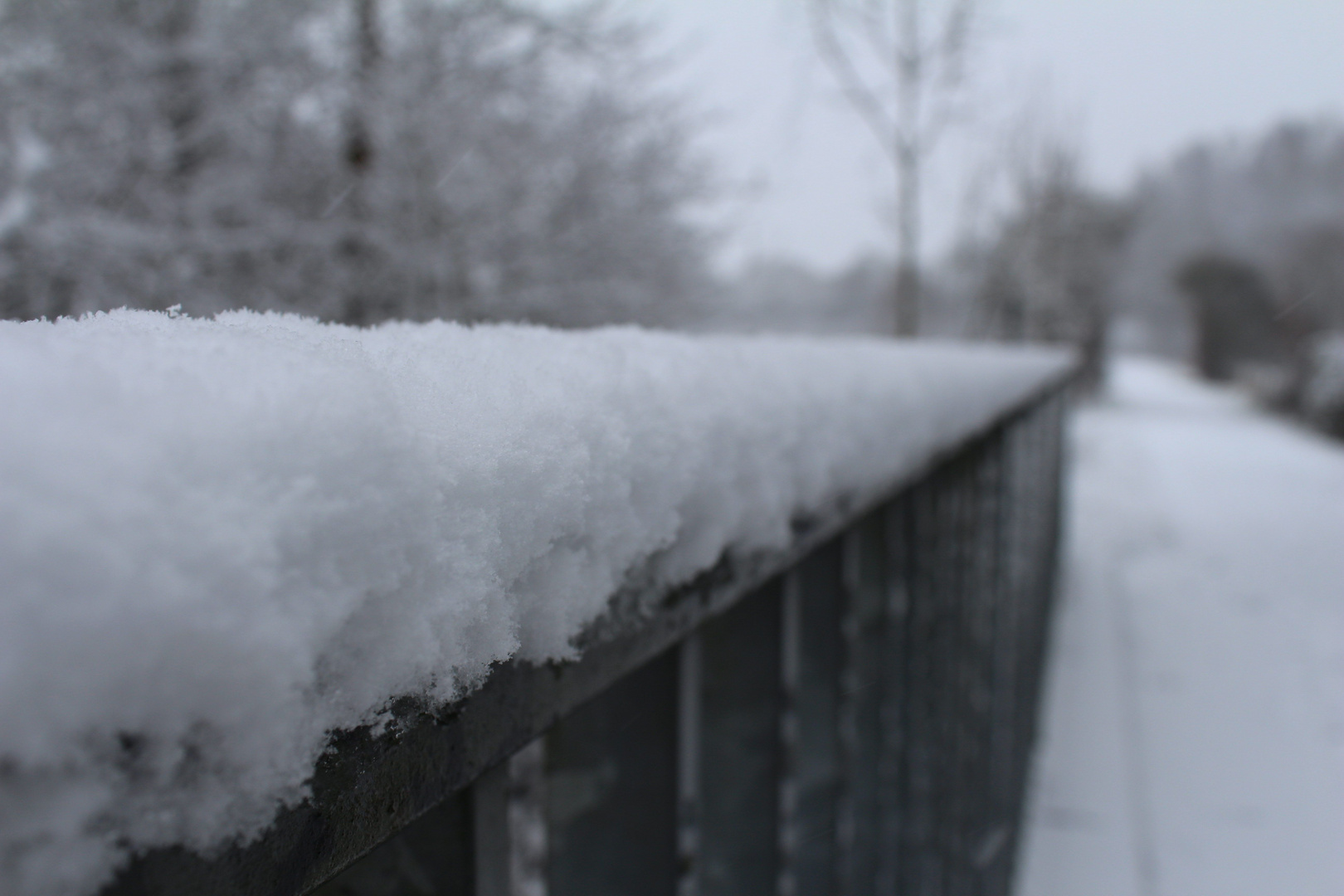 Schnee am Morgen vertreibt Kummer und Sorgen