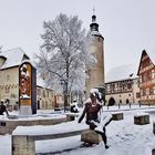 Schnee am Schlossplatz.