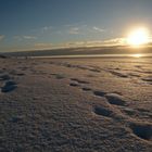 Schnee am Strand